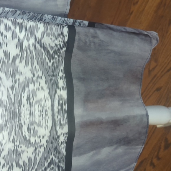 Susan Graver Black/Gray/White Sheer Long Open Front Kimono Sz 2X - Picture 3 of 10